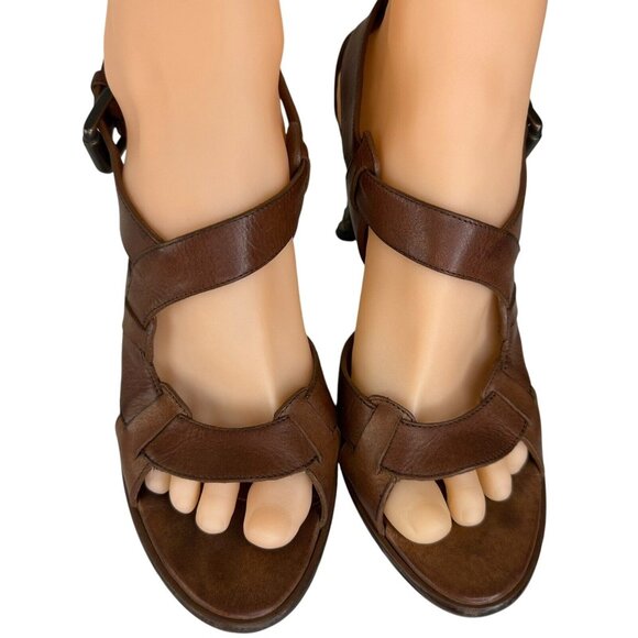 Bottega Veneta Leather Strappy Sandals Brown Size US 5.5 EU 36 High Heel Copper - Picture 2 of 15